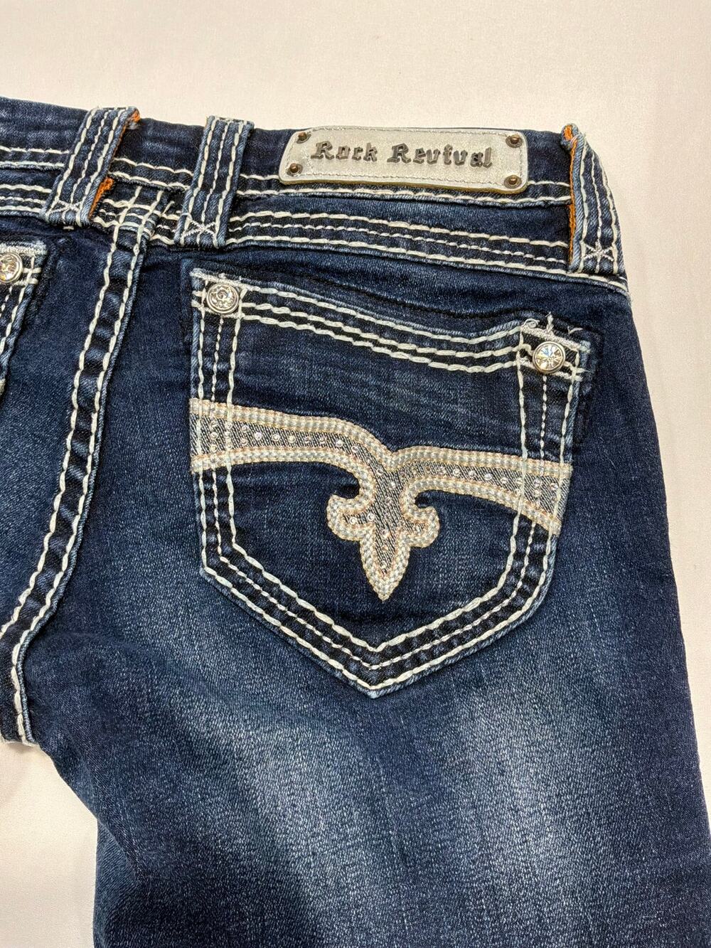 Rock Revival Lavinia Ankle Skinny Jeans Size 27 Rhinestone